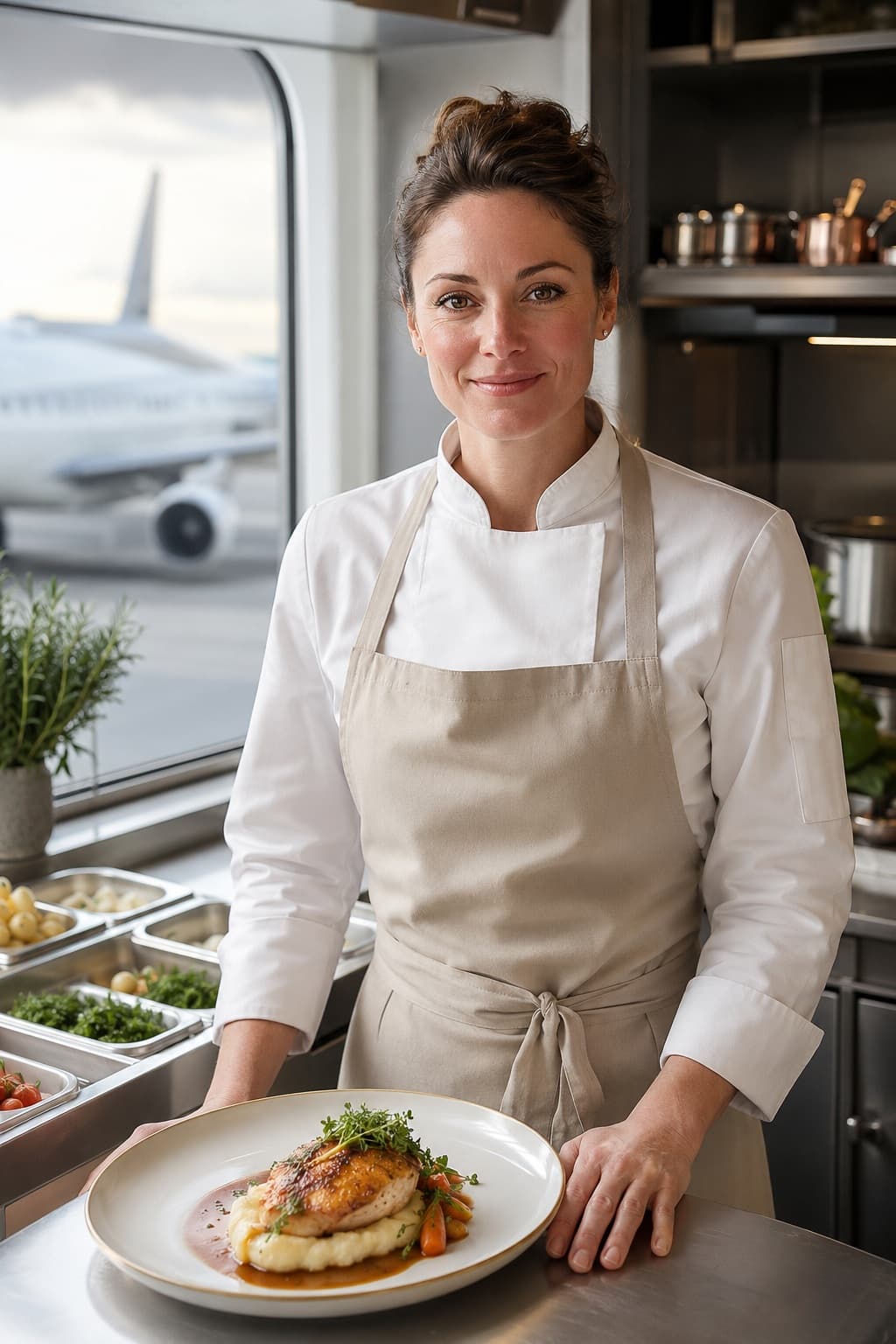 Chef Ayana Kowalski, private jet chef covering Dübendorf Air Base