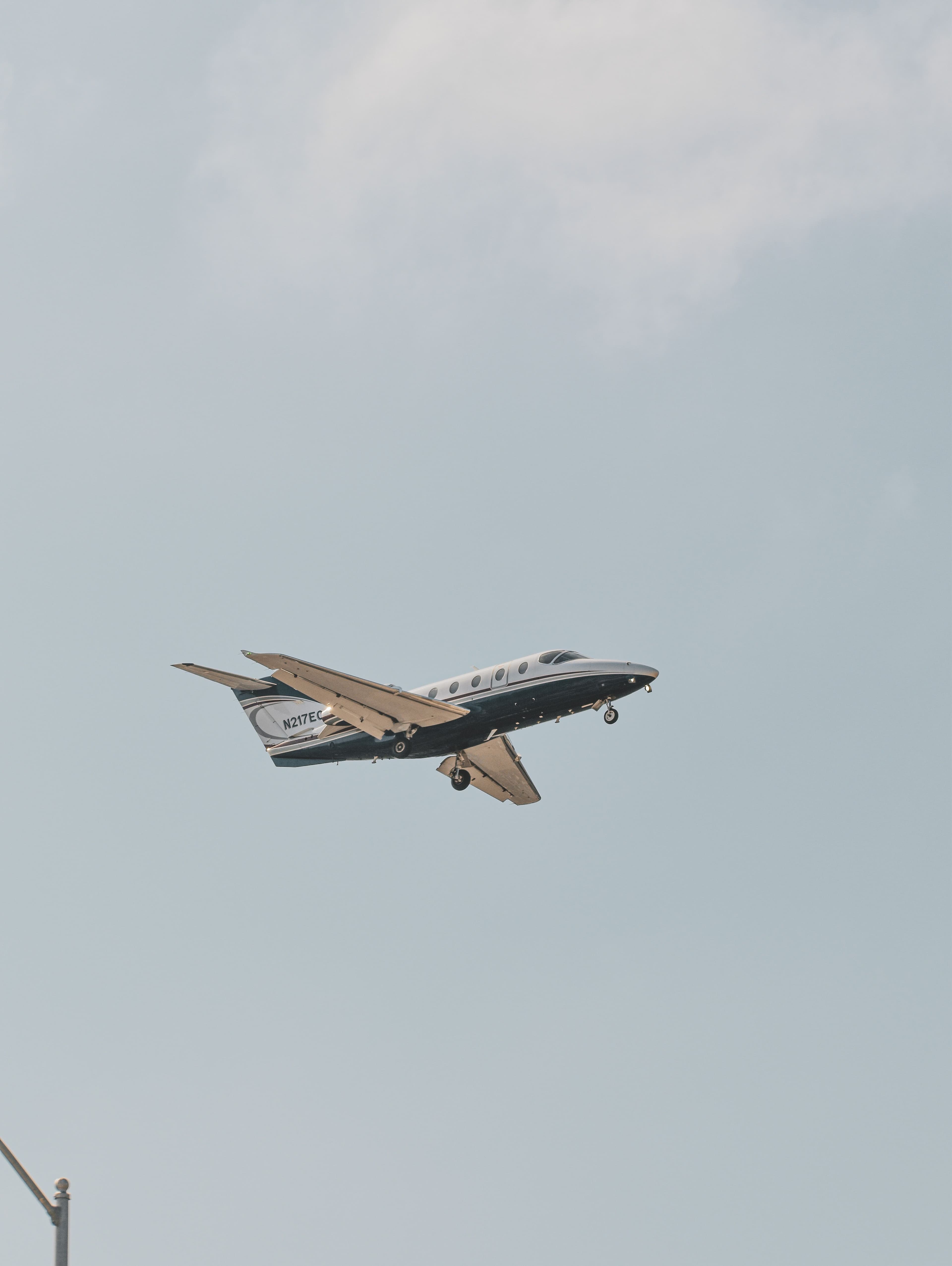 Business jet on the ramp at dusk