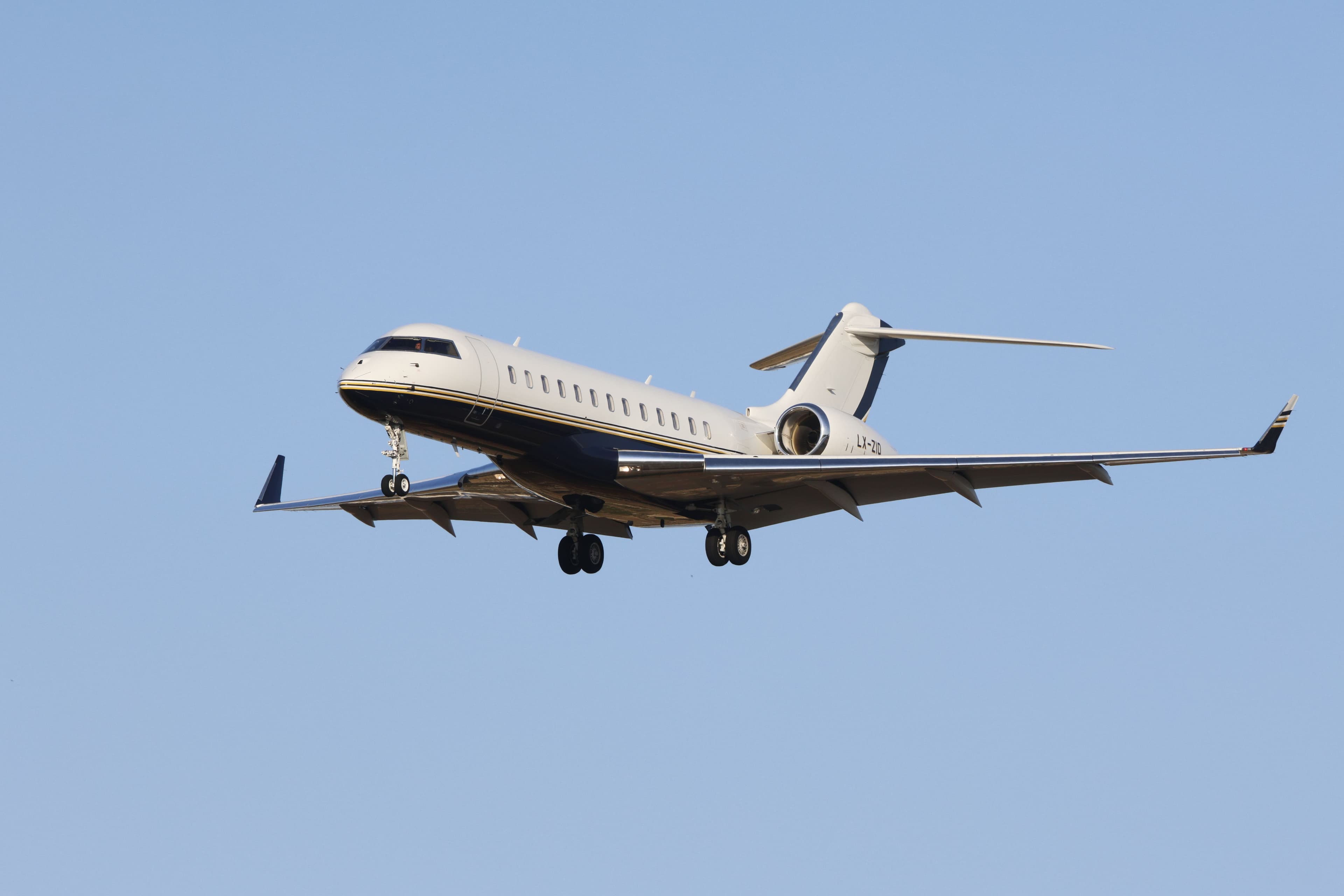 Business jet on the ramp before departure