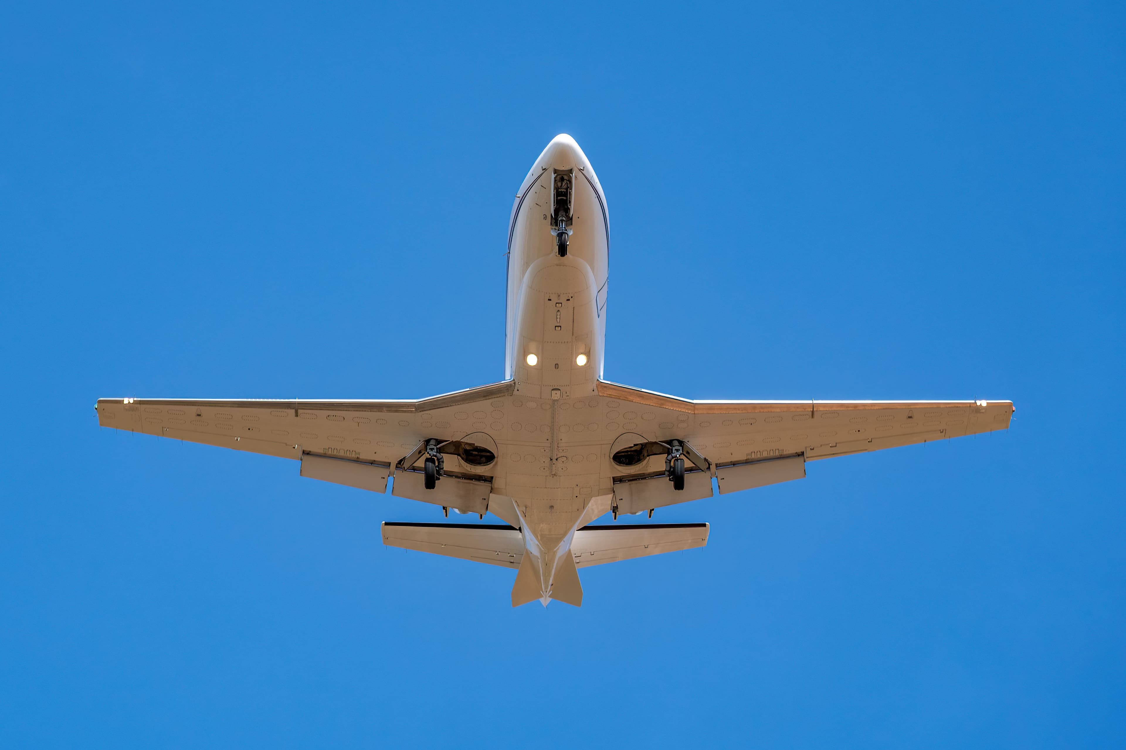 Business jet on the ramp before departure